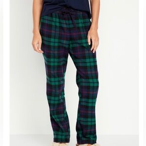NWT MID-RISE Cotton Flannel Pajama PJ Pants OLD NAVY Straight Leg Drawstring 4X